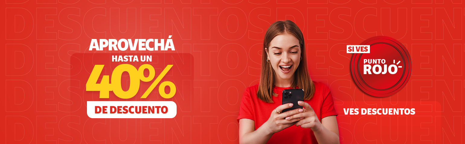 Aprovechá hasya un 40% de descuento en Punto Rojo Aprovechá hasya un 40% de descuento en Punto Rojo